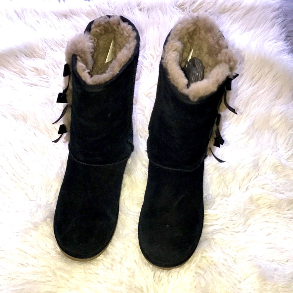 Kookaburra by Ugg Suede Bow Tall Boots- Victorian